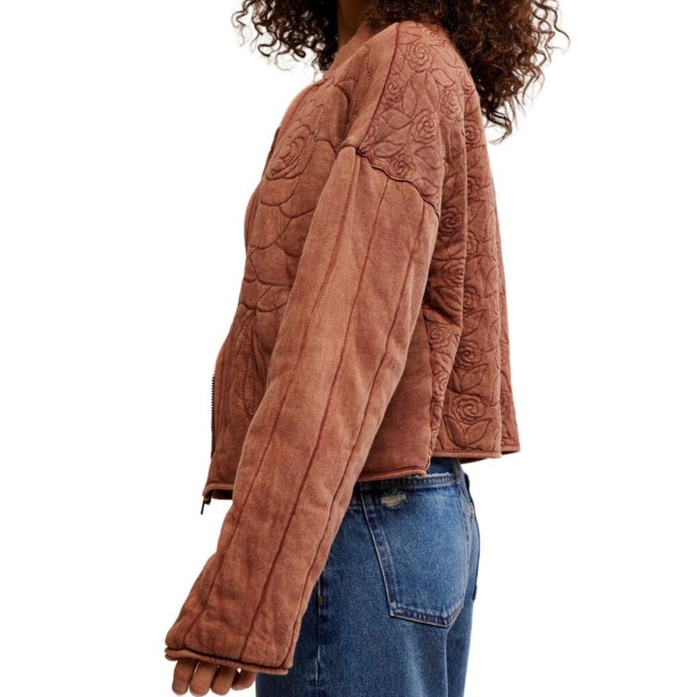 Free People Rose Zip Up Sweatshirt Size M NWT - Picture 3 of 4